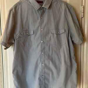 Alfani Men's Casual Light Gray Button Down Shirt